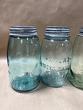 Blue Glass Vintage Jars - 4 Piece (B)