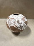 Geometric Southwestern Style Pottery Vase Signed By Lucia “Luli” Quezada
