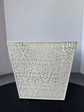 Shabby Chic Cream Lattice Metal Waste Basket