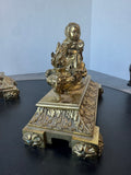 Pair of Louis XVI Gilt Bronze Vintage Andirons AS IS (READ DESCRIPTION CAREFULLY)