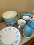 Aqua Mixed Dish Set with MCM Mikasa Cera Stone Asterisk pattern