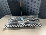 Black/White Geometric Pattern Lumbar Throw Pillow