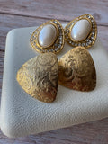 (B) Pair of Gold Tone Earrings