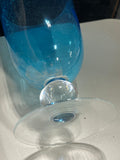 Blue Glass Footed Goblet Style Vase