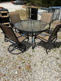 Black Aluminum Patio Dining Set (5 Pieces)