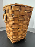 Primitive Vintage Woven Wastebasket