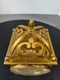 Imhof Swiss Brass Mantel Clock with Key AS IS (READ DESCRIPTION CAREFULLY)