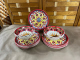 Set of 16 Red/Yellow/Blue Plastic Plates and Bowls