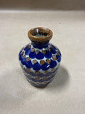 Small Blue And Brown Bud Vase Made In Tonala Mexico