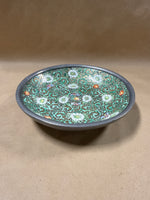 (A) Japanese Porcelain Ware Pewter Encased Trinket Dish