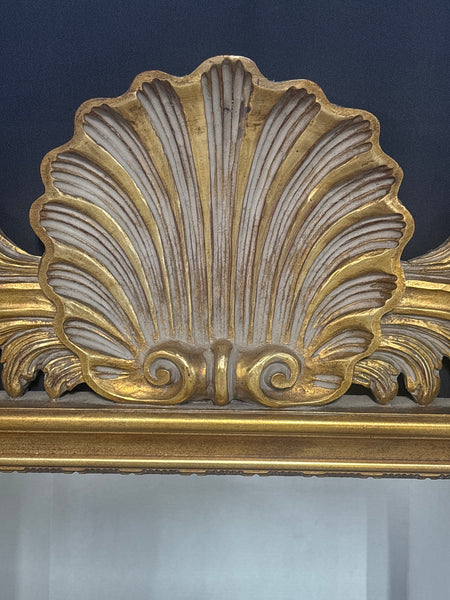 Hollywood Regency Style Giltwood Mirror with Shell Pediment (AS IS ...