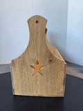 Wooden Carrying Crate with Star Cutouts