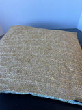Nautical Home Green & White Geometric Throw Pillow with Woven Jute Back