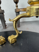 Pair of The Harvin Co. Virginia Metalcrafters Vintage Brass Clawfoot Andirons