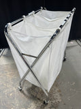 3-Section Rolling Metal Laundry Sorter