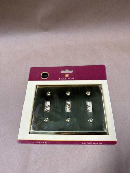 Baldwin Brass 3 Light Switch Plate // 5 Available // *** PRICED INDIVIDUALLY****