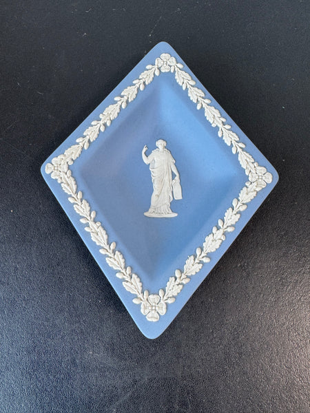 (A) Wedgwood Blue Jasperware Diamond Trinket Tray