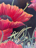 Extra Large Original Painting (Poppies) by Local Artist, Ginger Olansen; Signed