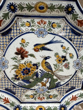 Royal Delft De Porcelyne Fles Plaque Hand Painted - Birds & Floral
