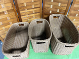 Set of 3 Baskets with Side Handles