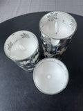 3-Piece Silver Glass Snowflake Flameless Candles (WORKS)