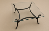 Glass Top Coffee Table, with Metal Base