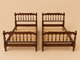 Pennsylvania House Pair of Twin Beds, with Side Rails and Support Slats