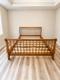 Oak California King Bed with Rails and Slats