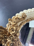 Cream And Gold Ornate Resin Cherub Wall Hanging Mirror