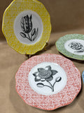Set Of 4 Floral Plates — Grafting Whimsy Williamsburg Andrea By Sadek