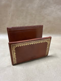 Leather Desk Letter Holder With Gold Trim