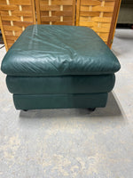Dark Green Ottoman on Casters, Made in Italy