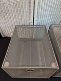 Pair of IKEA Style Metal Mesh Stacking Storage Drawers with Removable Dividers