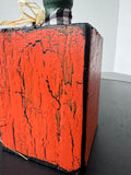 Primitive Style Crackled Wooden Pumpkin Decorative Finial