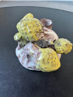 Signed Mushroom Pottery Taper Candle Holder