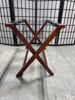 Slim Dark Wooden Folding Luggage Rack