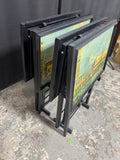 4-Piece Artex Vintage TV Tables with 2 Stands