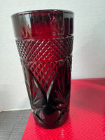 (A) 8-Piece Luminarc France Cristal d’Arques Ruby Red Tumblers Set