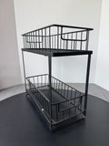 Brightroom Black Metal 2-Tiered Slide Out Organizer