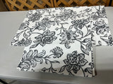 Black & White Fabric Placemats, Set of 12