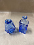Pair Of Blue Glass Apothocary Jars