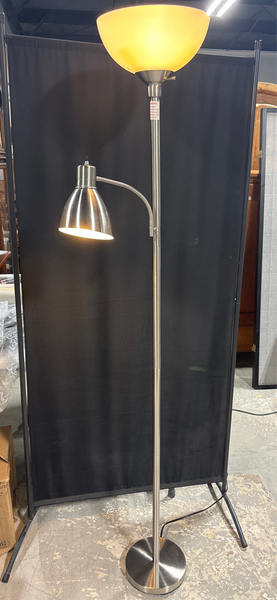 Silver Floor Lamp with Adjustable Arm
