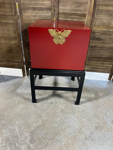 Asian Style Trunk/Storage Box on Black Stand
