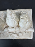 1990 Signed Carruth Studios Hand-Cast Stone Baby Birds Plaque
