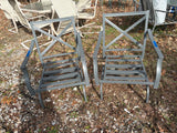 Pair of Outdoor Aluminum Rocking Chairs w/Cushions and an Ottoman