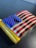 Waterford 2001-2002 Holiday Heirloom Glass American Flag Ornament (2 AVAILABLE—PRICED INDIVIDUALLY AT $28 EACH)