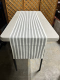 Pier 1 Imports White/Gray Striped Table Runner, 74"x14 1/2"