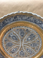Round Floral Copper And Silver Plate Wall Plaque