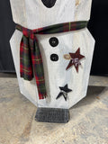 Hand Made Large Wooden Snowman Decor