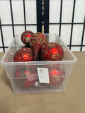 10 pc Red Ornaments,  Lot (A)